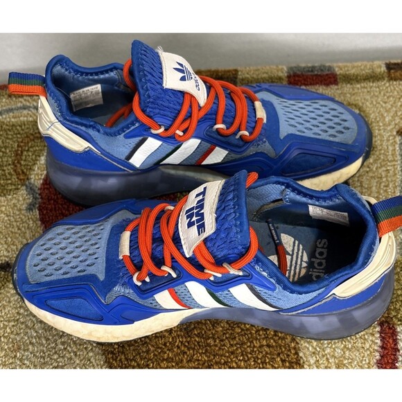 Adidas Ninja X ZX 2K Boost BLUE WHITE RED Shoes Youth Kids Boys 4.5 EUC 675001 - Picture 3 of 7